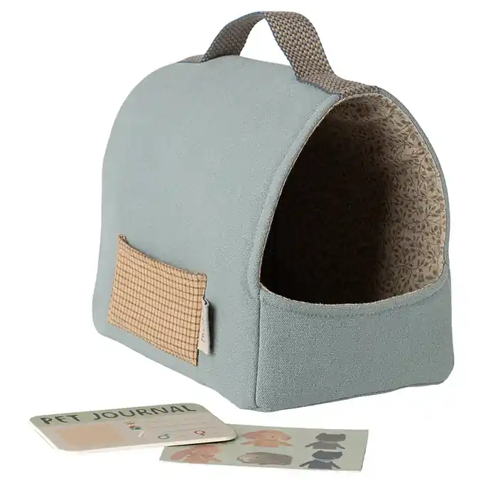 Gratis Retour Maileg Knuffel Draagmand, Pet carrier - Dusty blue