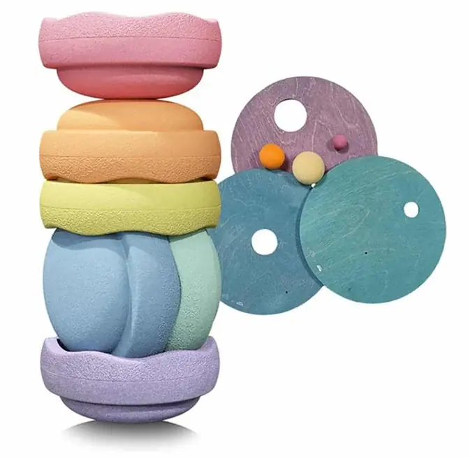 Stapelstein x Grimm's Rolling disc Cool Pastel Set Korting