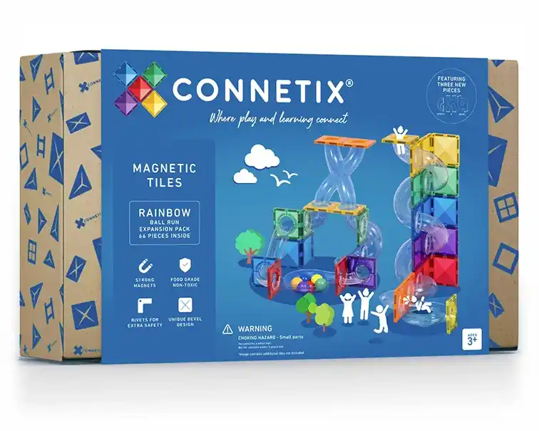 CONNETIX magnetische tegels rainbow - Ball Run expansion pack - 66 stuks Rechtstreeks Van De Fabrikant