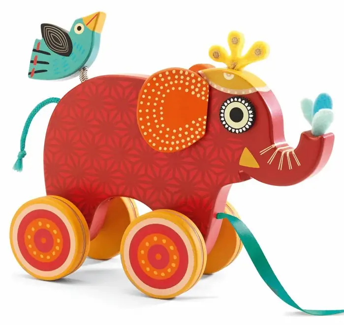 Djeco Houten Trekdier Olifant, Indy Favoriet