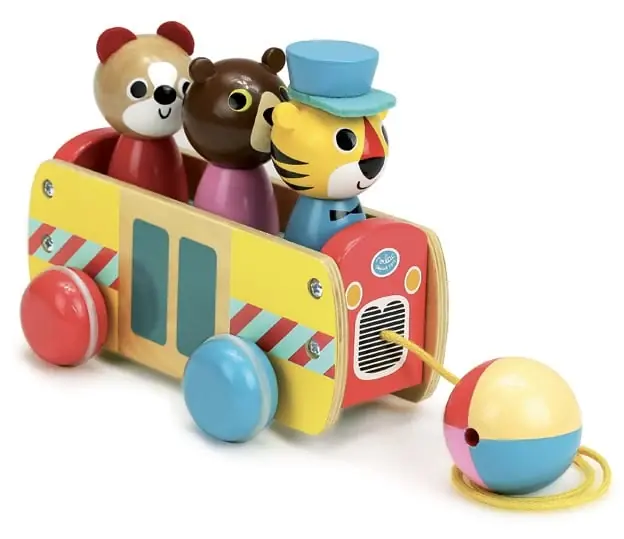 Vilac Houten Trekspeeltje Bus Speciale Aanbieding