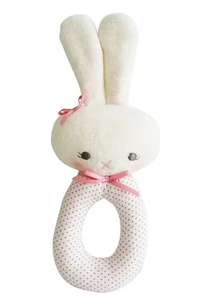 Alimrose Rammelaar Konijn, Bunny Grab Rattle Spot Pink Betrouwbaar
