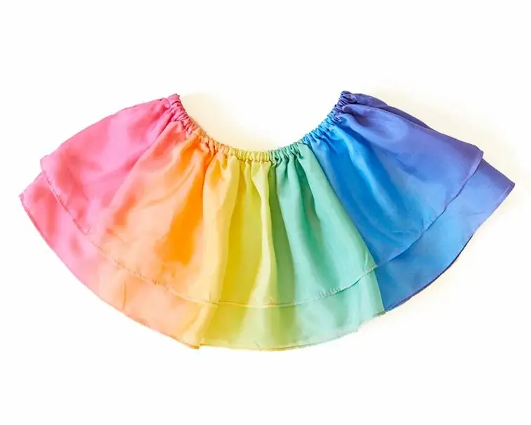 Laatste Versie Sarah's Silks Zijden Rokje Tutu Regenboog, dubbellaags