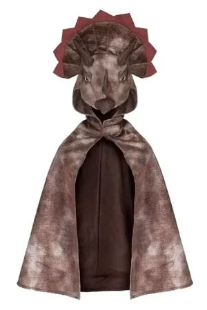 Speciale Aanbieding Great Pretenders, Dino Cape Triceratops Hooded Cape Bruin, 4-5 jaar