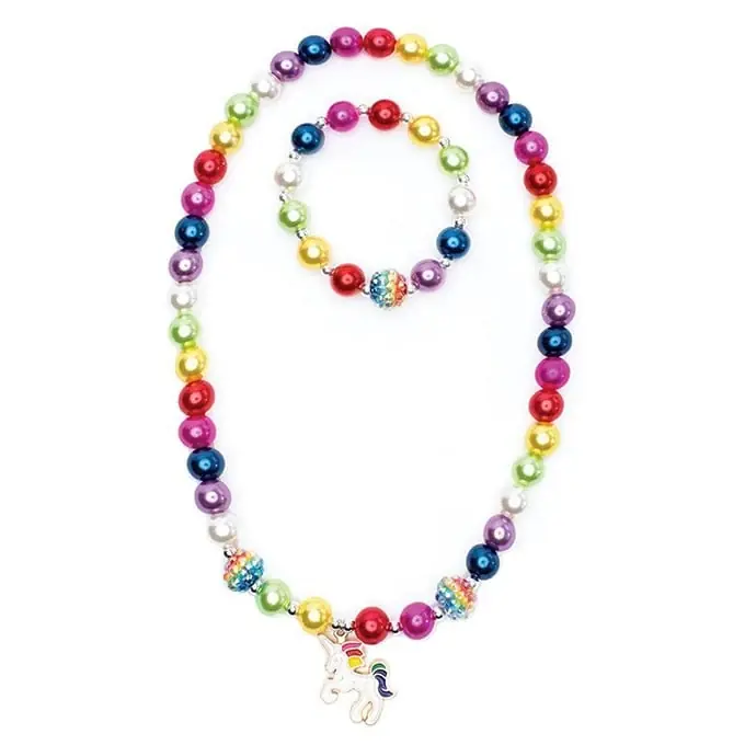 Great Pretenders, Eenhoorn Ketting en Armband, Gumball Rainbow Op = Op