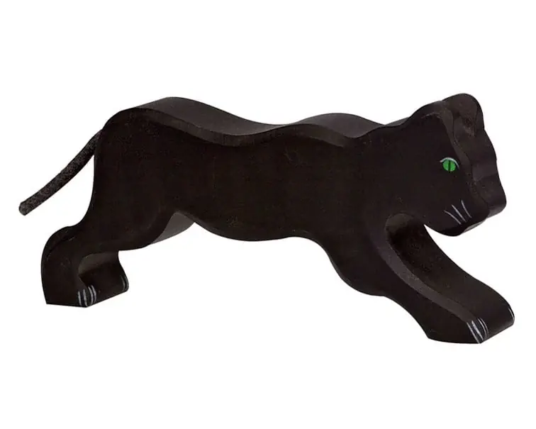 Holztiger Houten Zwarte Panter Alleen Vandaag