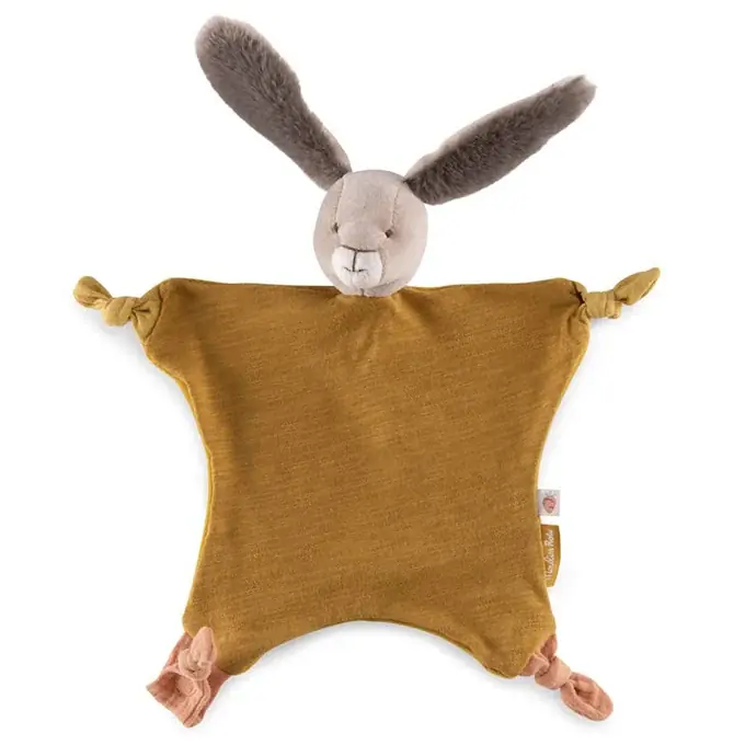 Laatste Kans Moulin Roty Knuffeldoekje Konijn Oker, 'Trois Petits Lapins'