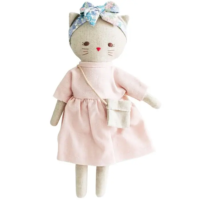 Tijdelijk Beschikbaar Alimrose Knuffel Poes, Mini Lilly Kitty, Pink Linen, 26 cm