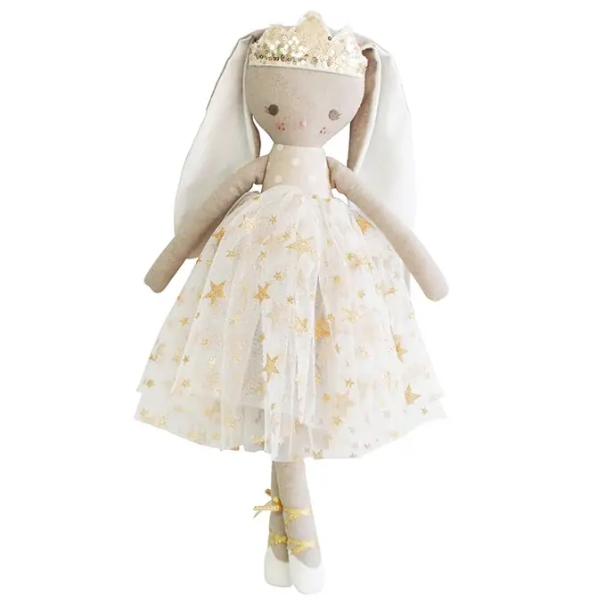Uitverkoop Alimrose Knuffelpop, Billie Princess Bunny Gold, 43 cm