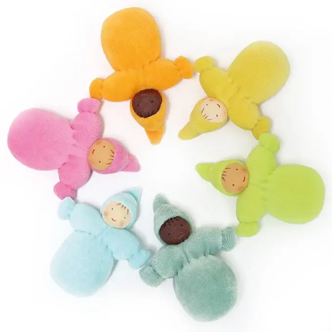 Gratis Retour Grimm's 6 katoenen kabouters / dwergen, pastel