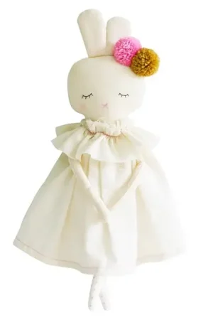 Alimrose Knuffel Konijn, Isabelle Bunny Ivory Linen, 40 cm Gratis Retour
