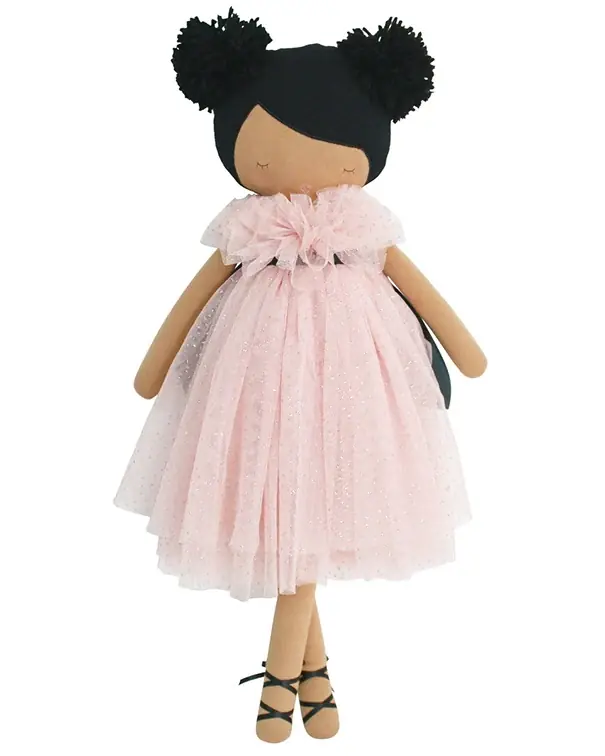 Koop Vandaag Alimrose Knuffelpop, Valentina Pom Pom Doll Sparkle Pink, 48 cm