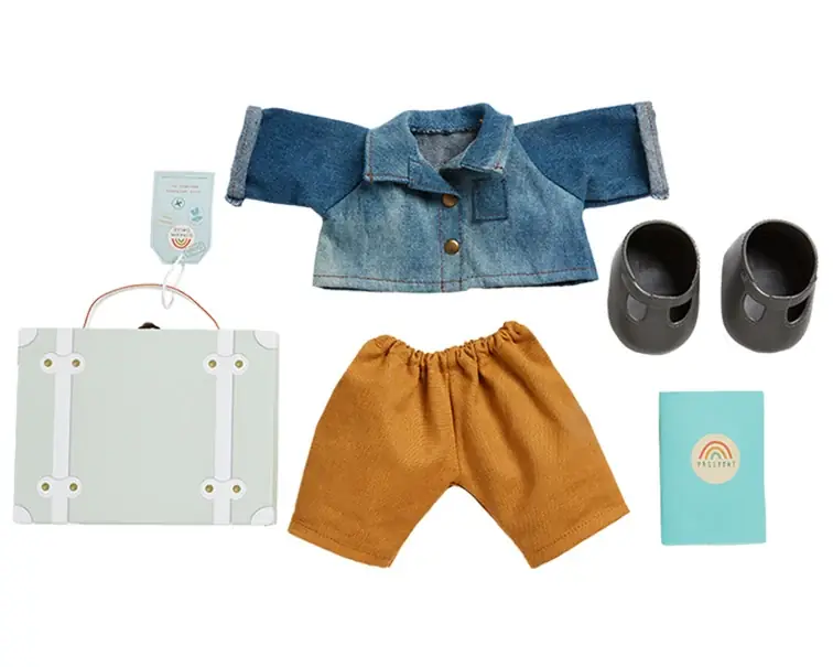 Flitsaanbieding Olli Ella Dinkum Doll Travel Togs - Reiskoffertje met outfit, Sage