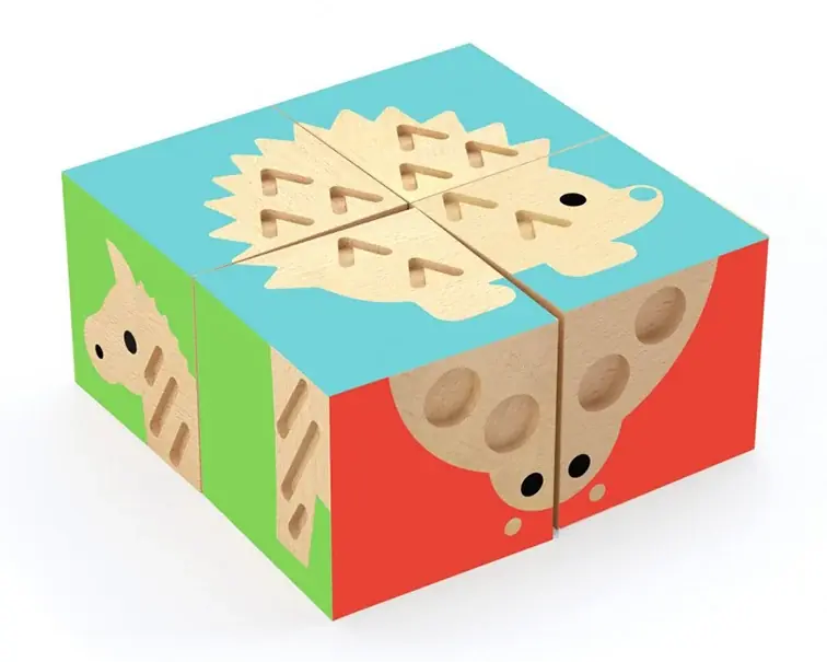 Djeco Houten Sensorische Blokpuzzel, TouchBasic Lage Prijs
