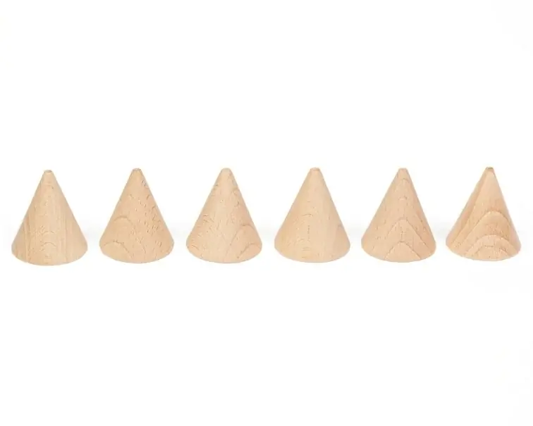 Grapat 6 Houten Kegels, Naturel Flitsaanbieding