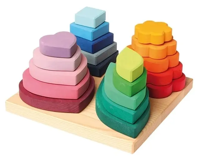 Laatste Versie Grimm's houten Stapeltoren, 4 vormen