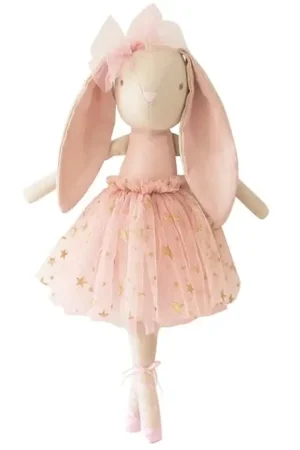 Alimrose Knuffel Konijn, Linen Bronte Bunny Pale Pink, 48 cm Laatste Kans