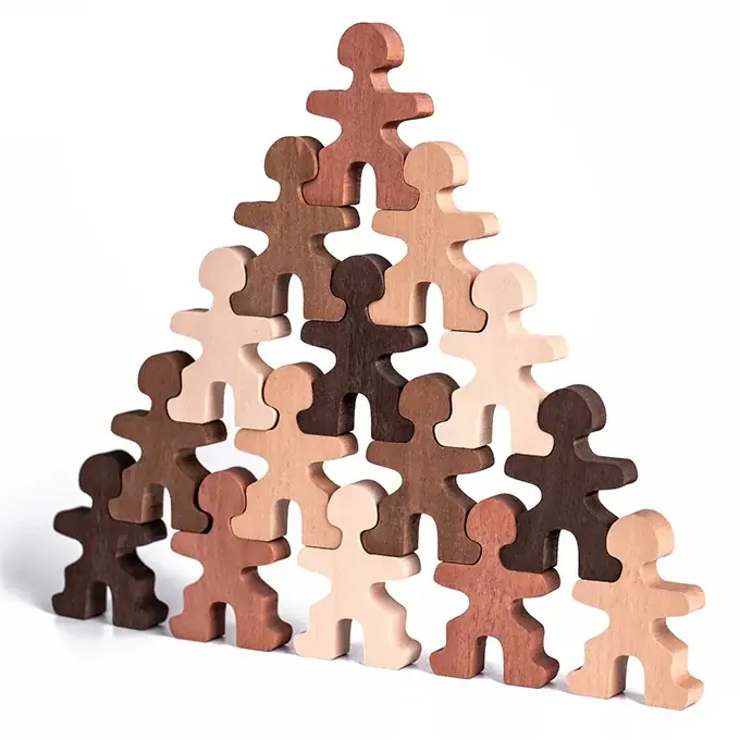 Beste Prijs Flockmen houten figuurtjes Skintones, 15 stuks