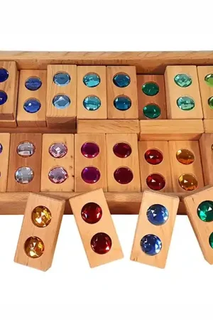 Bauspiel Grote Blokkenset met Glitterstenen 45-delig, 'Colour Street' Betaalbaar