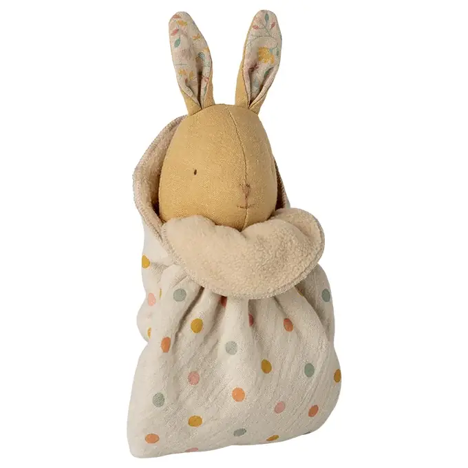 Bestseller Maileg Knuffel Konijn met knuffeldoekje, Lullaby friends, Bunny Mini - Cream yellow