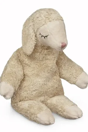 Snelle Levering Senger Knuffel met warmtekussen, Schaap Linen/Off White Klein