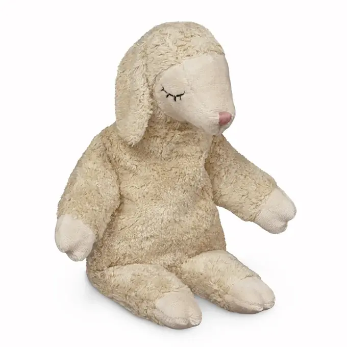 Snelle Levering Senger Knuffel met warmtekussen, Schaap Linen/Off White Klein