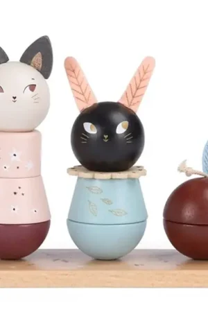 Beste Prijs Moulin Roty Houten Stapelspel, 'Après la Pluie'