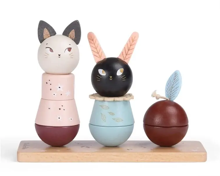 Beste Prijs Moulin Roty Houten Stapelspel, 'Après la Pluie'