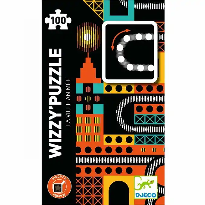Djeco Wizzy Puzzel Kinoptik - The lively city 100 st. Gereduceerde Prijs