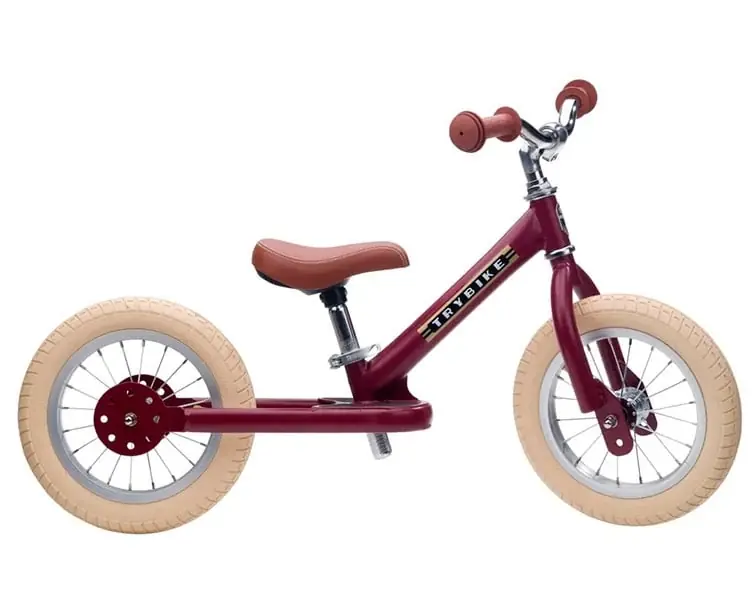Trybike Steel loopfiets vintage Mat rood Voordeelprijs
