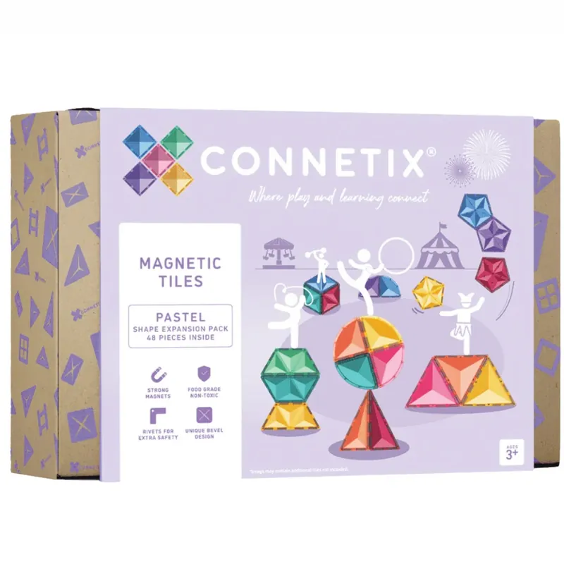 Must-Have CONNETIX magnetische tegels pastel - Shape Expansion pack - 48 stuks