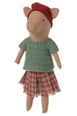 Aanbieding Maileg Knuffel Varken, Christmas Pig - Girl, 33 cm