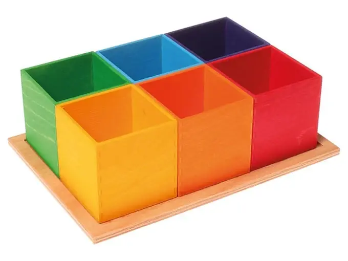 Actieprijs Grimm's houten Sorteerbakjes, 6 bakjes