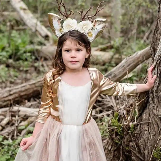 Great Pretenders, Jurk Hertje met haarband, Woodland Deer Dress, 3-4 jaar Op = Op
