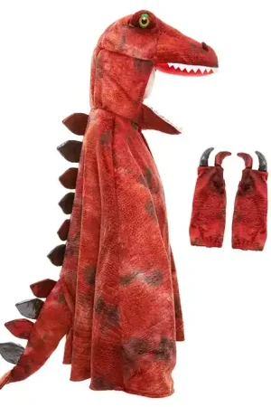 Alleen Vandaag Great Pretenders, Dinosaurus Cape Grandasaurus T-Rex Cape met klauwen, Rood, 4-6 jaar