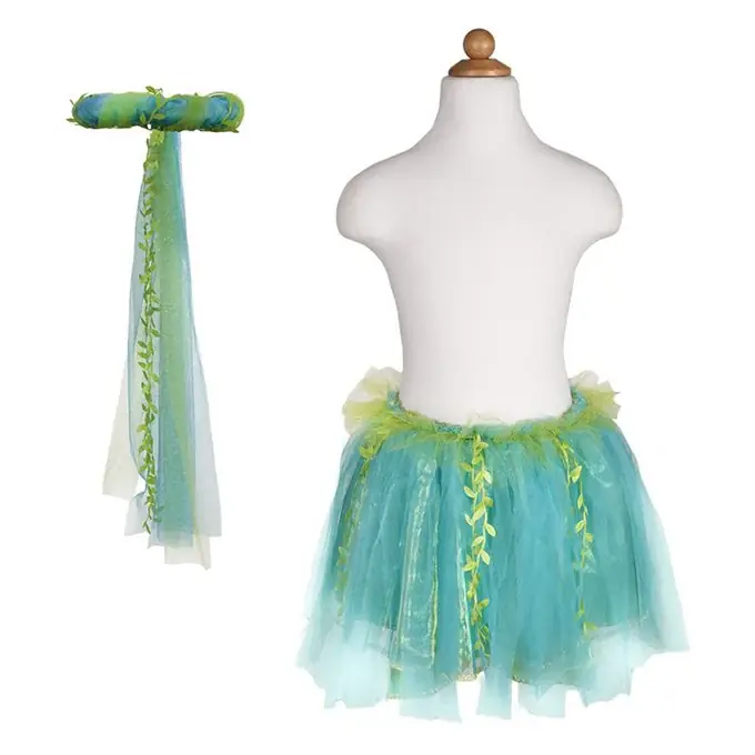 Speciale Aanbieding Great Pretenders, Zeemeermin set, tule rok met staart en hoofdkrans, 4-7 jaar