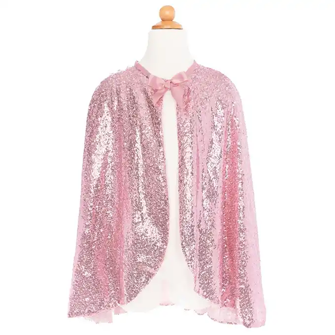 Aanbieding Great Pretenders, Cape met pailletten Roze, Precious Pink Sequins Cape, 5-6 jaar