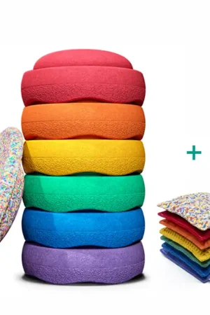 Aanbieding Stapelstein Rainbow Voordeelbundel met Balance board en Pittenzakjes