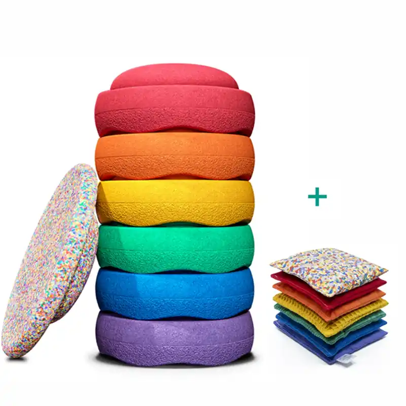 Aanbieding Stapelstein Rainbow Voordeelbundel met Balance board en Pittenzakjes