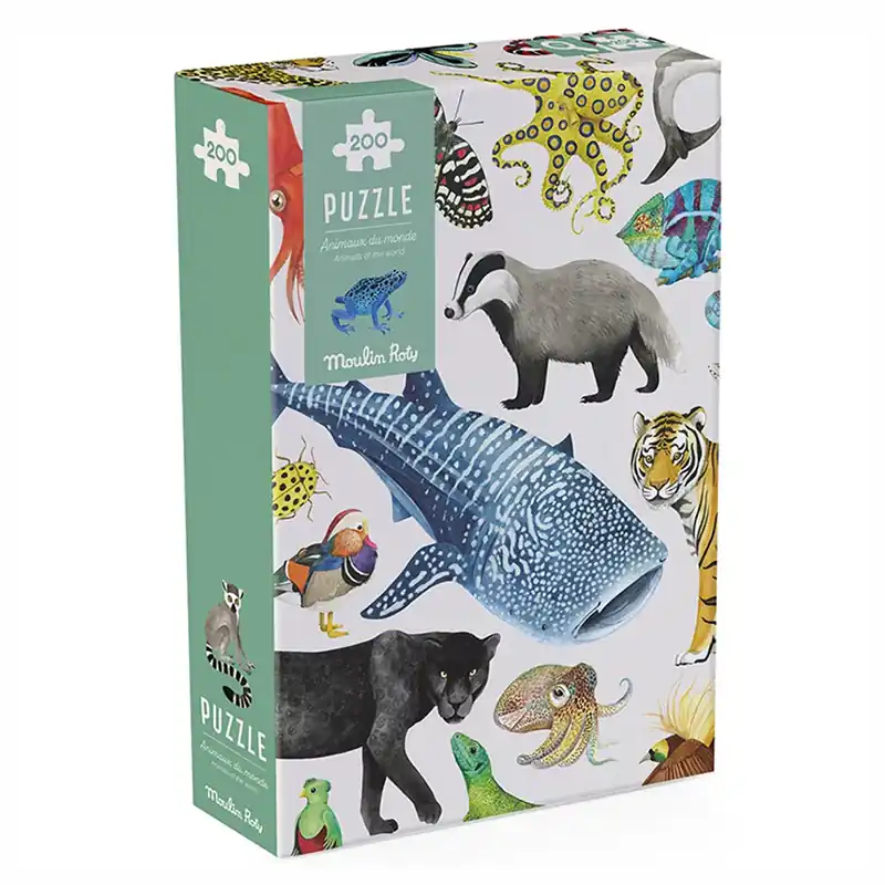 Exclusieve Aanbieding Moulin Roty Dieren Puzzel 'Tout autour du monde', 200st, 6+