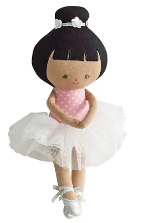Direct Verzonden Alimrose Knuffelpop, Baby Ballerina Pink Spot, 25 cm