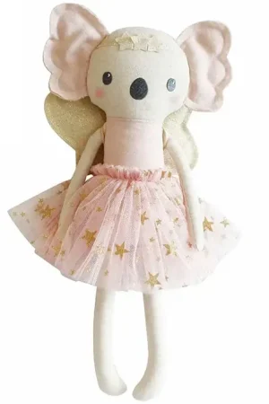 Alimrose Knuffel Koala, Large Koala Dress Up Ivory Gold, 40 cm Gratis Retour