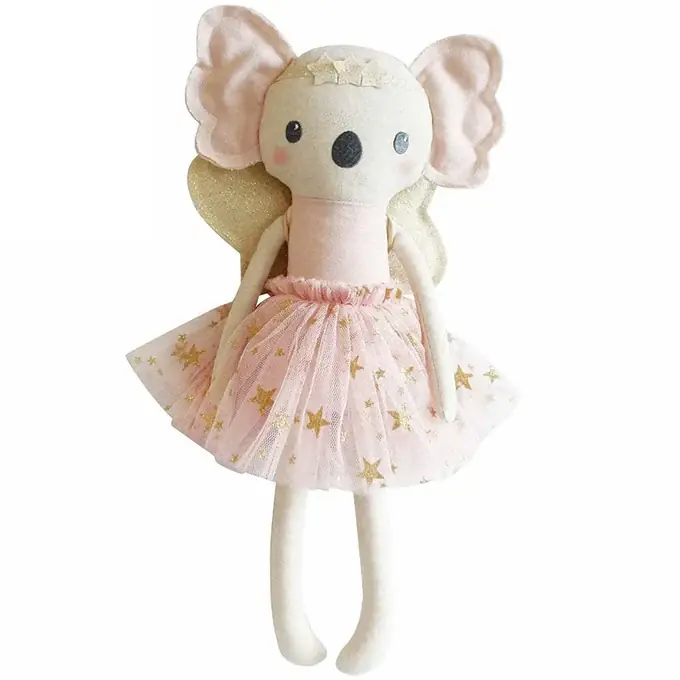 Alimrose Knuffel Koala, Large Koala Dress Up Ivory Gold, 40 cm Gratis Retour