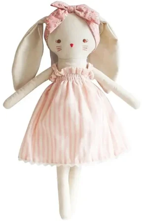 Laatste Versie Alimrose Knuffel Konijn, Large Bopsy Bunny, Pink Stripe, 40 cm