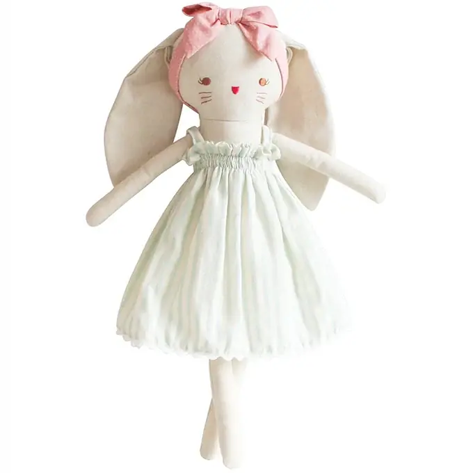 Op = Op Alimrose Knuffel Konijn, Large Bopsy Bunny, Sage Stripe, 40 cm