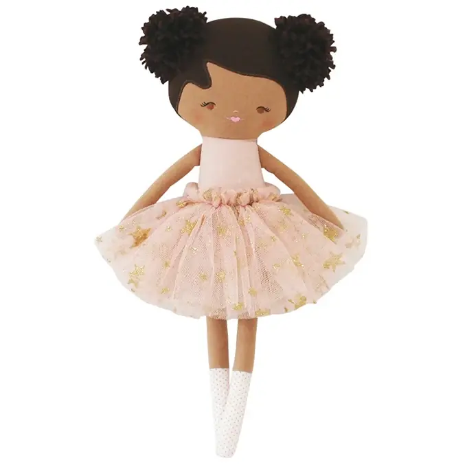 Alimrose Knuffelpop, Madison Ballet Doll Pink Gold Star, 35 cm Flitsaanbieding