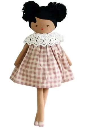 Alimrose Knuffelpop, Aggie Doll Rose Check, 45 cm Betrouwbaar