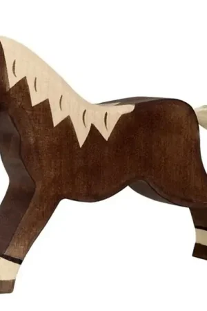 Direct Verzonden Holztiger Houten paard donkerbruin
