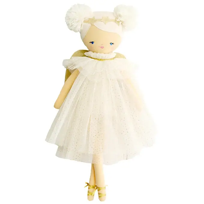 Alimrose Knuffelpop, Ava Angel Doll Ivory Gold, 48 cm Veilige Betaling