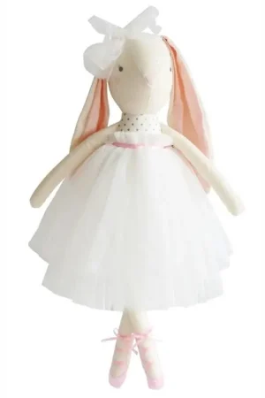 Op = Op Alimrose Knuffel Konijn, Bronte Ballet Bunny - Fog & Pink, 48 cm